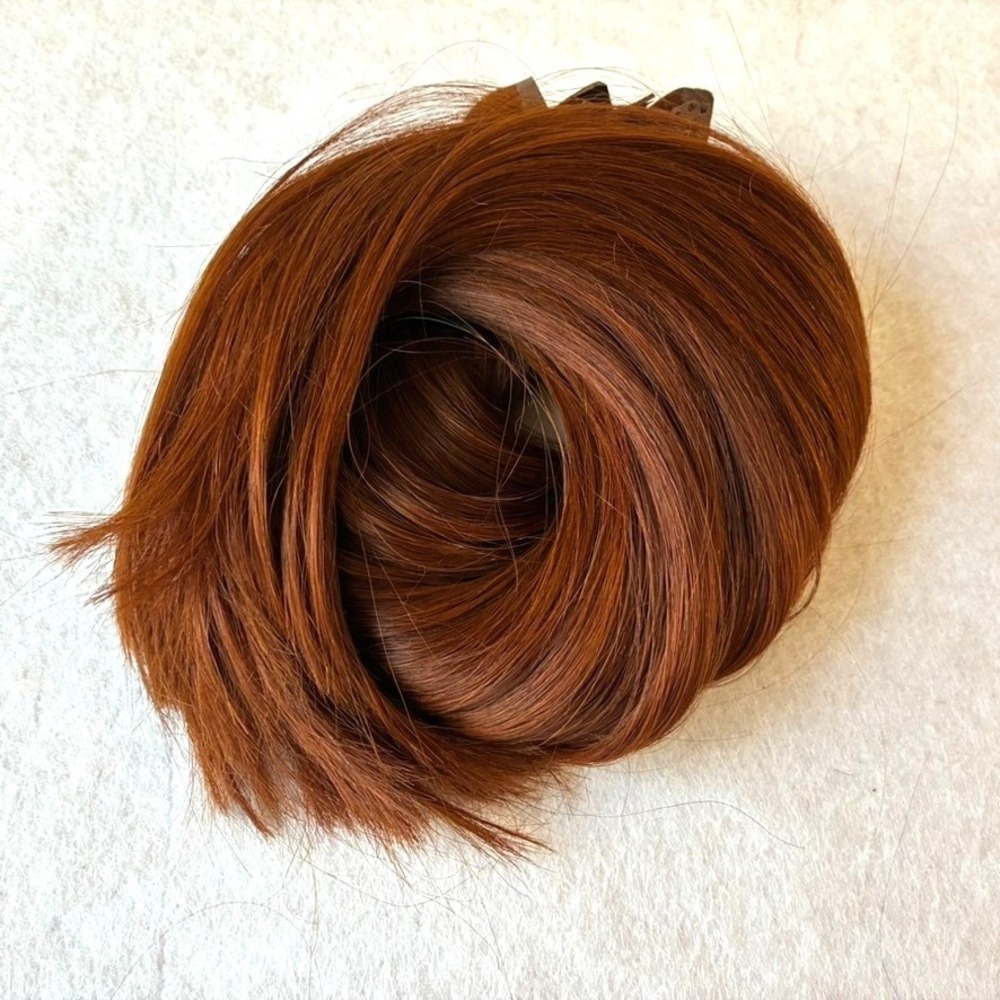 BELLAMI Silk Seam 20" 5 Wefts 240g Bronzed Amber #560 Clip-In Hair New